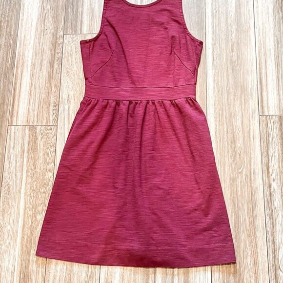 Madewell Burgundy Pierside Zip Back Pockets Dress, Size Small - Picture 3 of 8